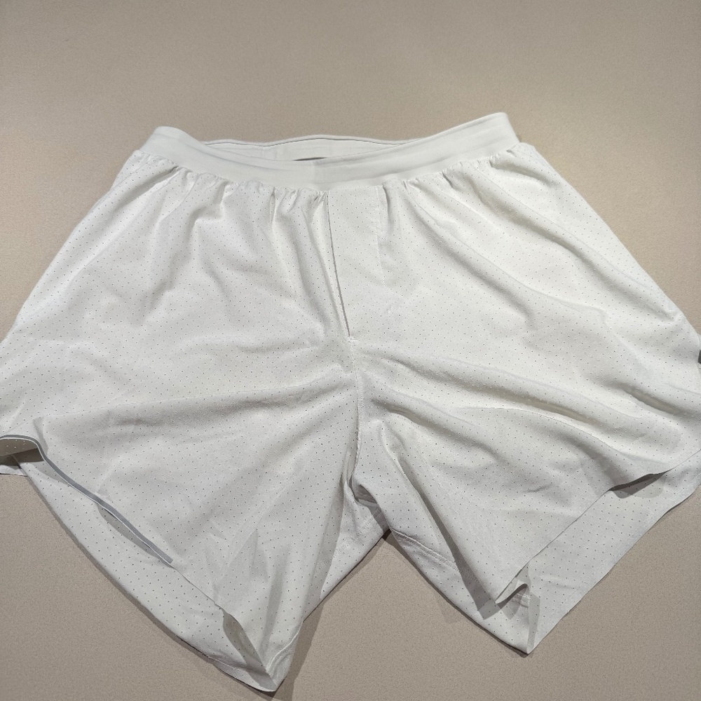 *SOLD* Lululemon Perforated Athletic Shorts – White | Size S